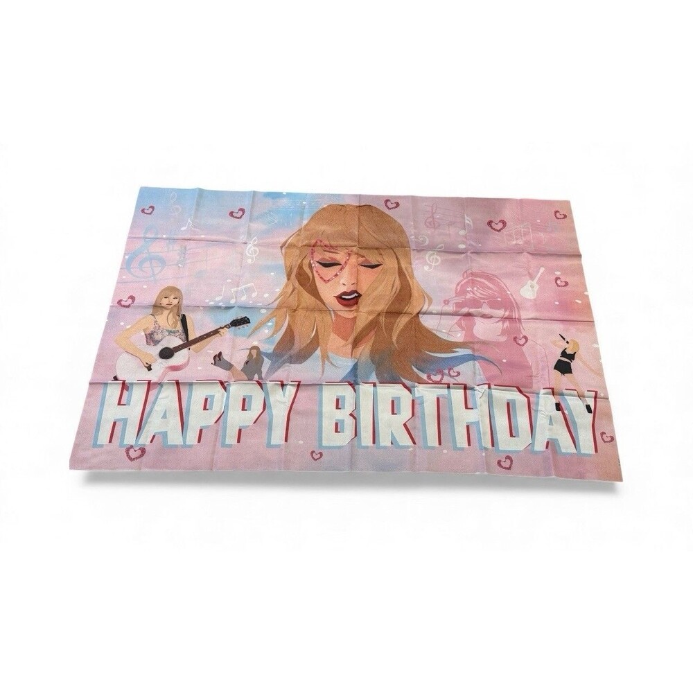 Taylor Swift Backdrop Pop Music Idol Birthday Party Background Banner Decoration
